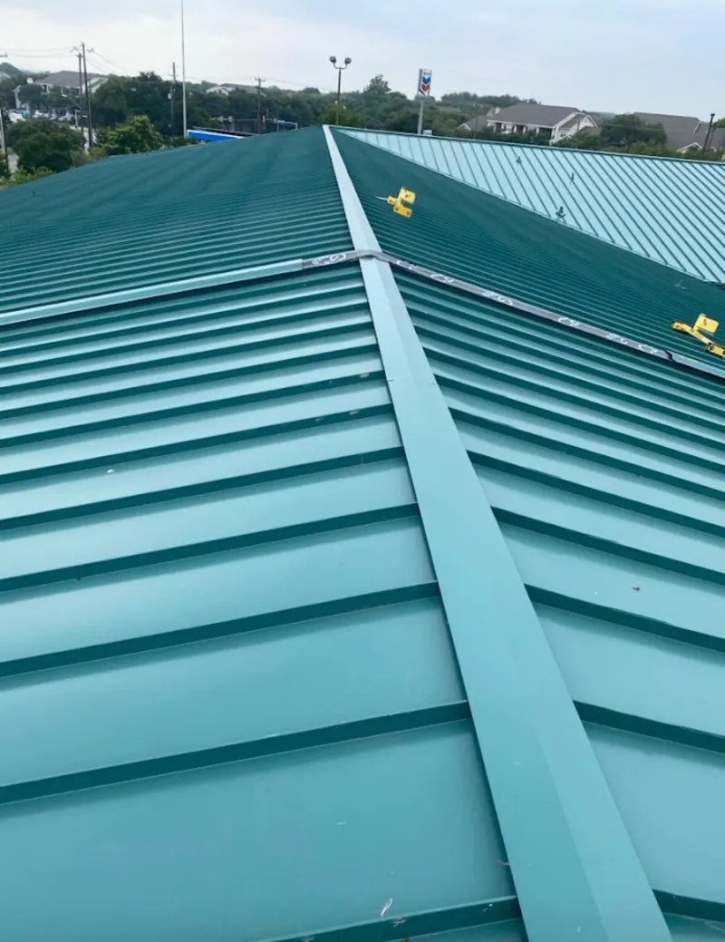 Green commercial metal roof ridge and valley for Metal Roof Repair in Hampshire